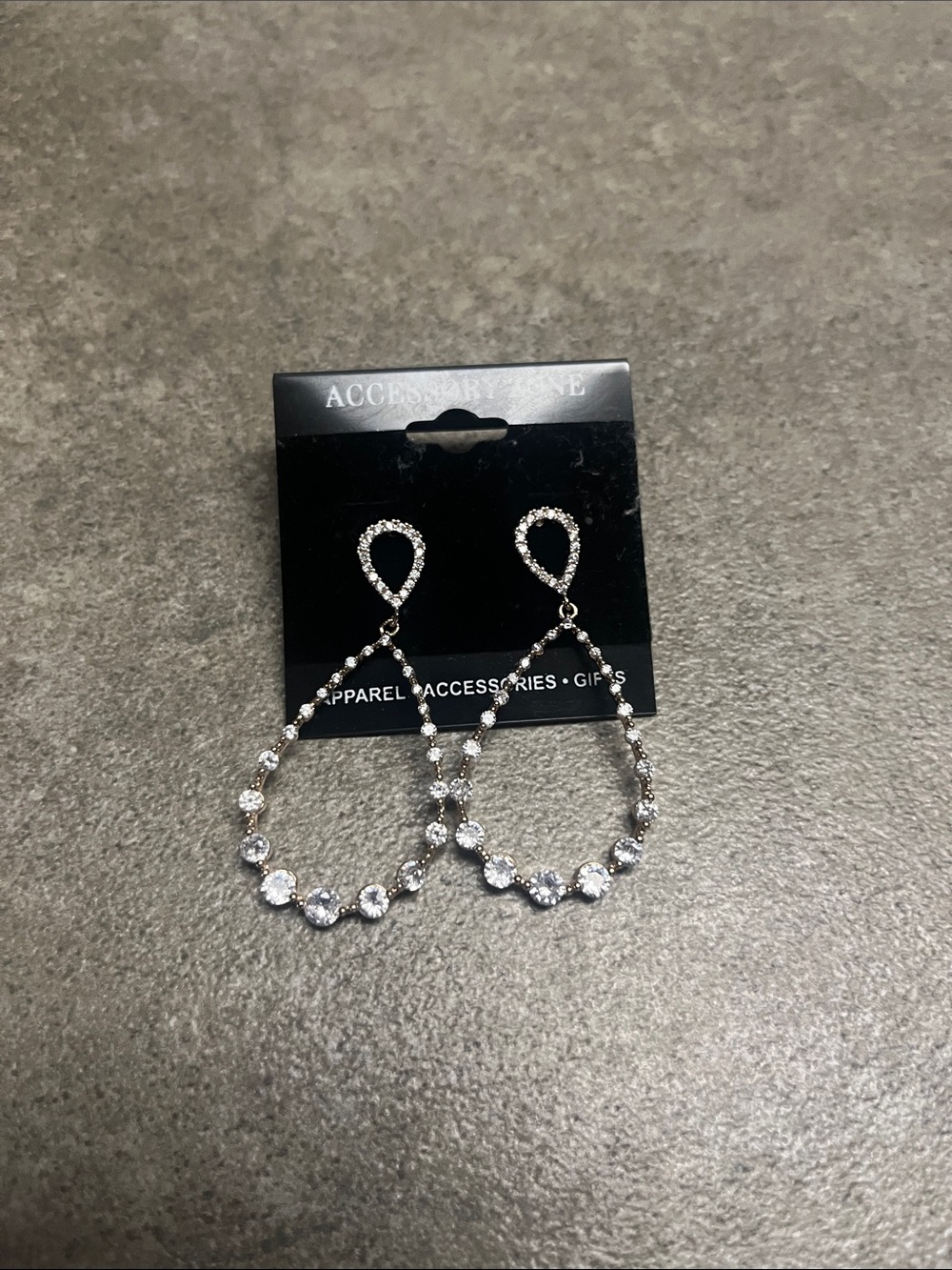 New large rhinestone teardrop earrings